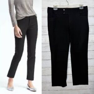 Banana Republic The Sloan Fit Ankle Cropped Black Pants Size 6 Stretch
